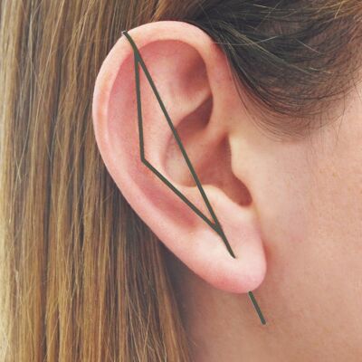Oxidised Triangle Ear Climber - Single Earring - Large (8cm)