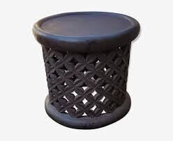 Brown wooden stool 45 cm
