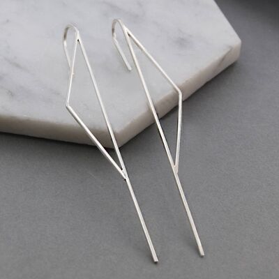Sterling Silver Triangle Ear Climbers - Large (8cm) - Pair