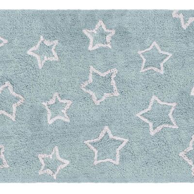 Tapis 100% algodón white stars bleu bleu