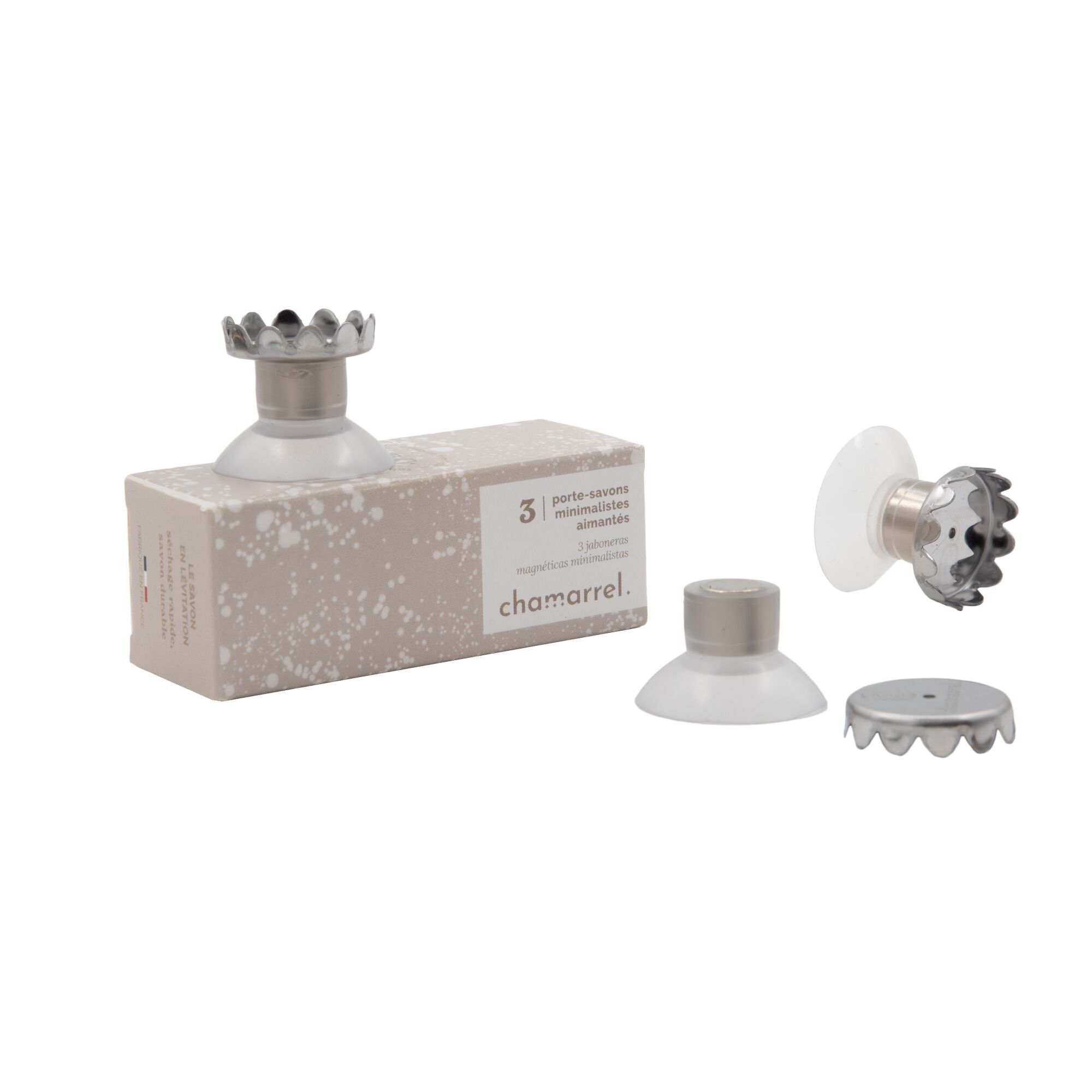 Boîte de 3 | porte-savon minimaliste aimanté français | Direct Fabricant