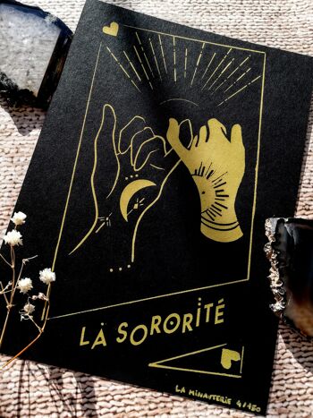 Illustration carte de Tarot - La Sororité - Sérigraphie artisanale 2