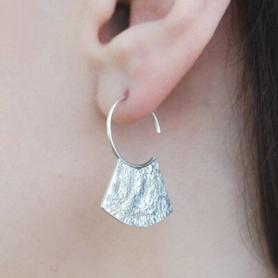 Grecian Rose Gold Hoop Earrings - Sterling Silver
