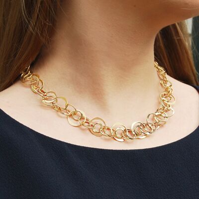 Planet Gold Statement Necklace - 18K Yellow Gold Necklace (18")