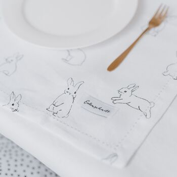 LAPINS DE SERVIETTE EN LIN EN LOT DE 4 2