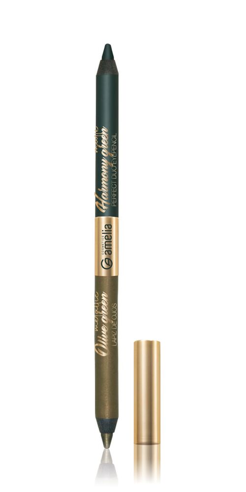 Perfect eyepencil duo green olive, lapiz de ojos duo verde tonos mates y metalico