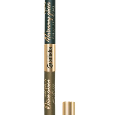 PERFEKTE EYEPENCIL DUO GRÜNE OLIVE, AUGENBLEISTIFT DUO GRÜNE MATTE UND METALLISCHE TÖNE