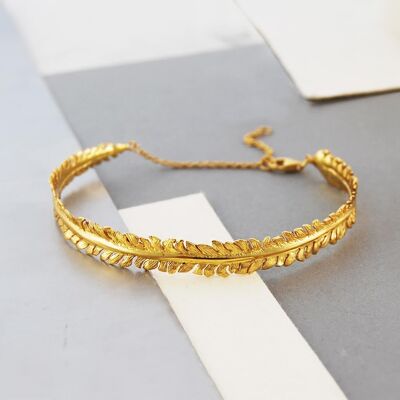 Farn Gold Manschettenarmband - Vermeil Gelbgold