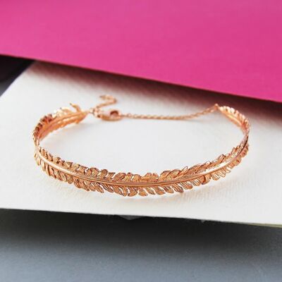 Fern Gold Cuff Bracelet - Rose Gold Vermeil