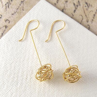 Nest Gold Drop Earrings - Pendant