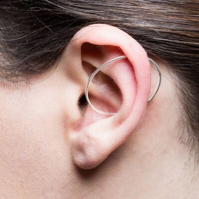 Ear Cuff Rotondo in Oro - Coppia - Oro Giallo Vermeil - Design Quadrato