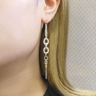 Multi Chain Silver Drop Earrings - Yellow Gold Vermeil