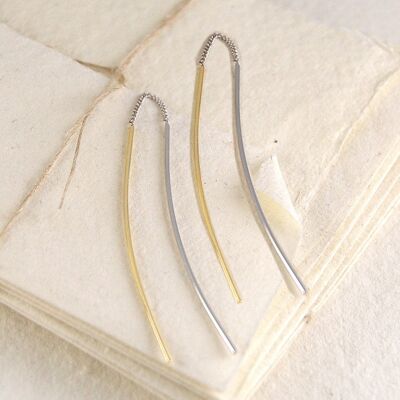Threader Rose Gold Drop Earrings - Yellow Gold Vermeil