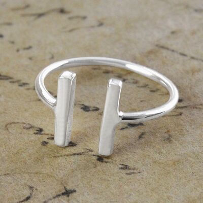 Anello d'argento geometrico Minimal Bar - Bracciale