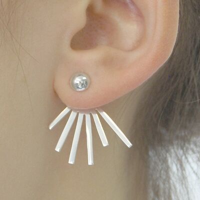 Sunray Silver Ear Jackets - 18k Yellow Gold Plated