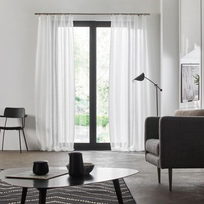 SHADOW White sheer curtain 145x280 cm