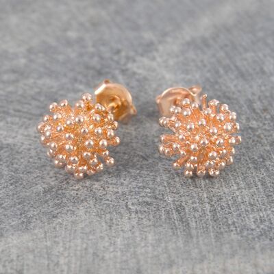 Dandelion Gold Stud Earrings - Pendant Necklace