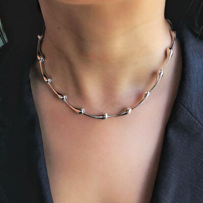 Teardrop Chunky Silver Necklace - No Necklace - Bracelet