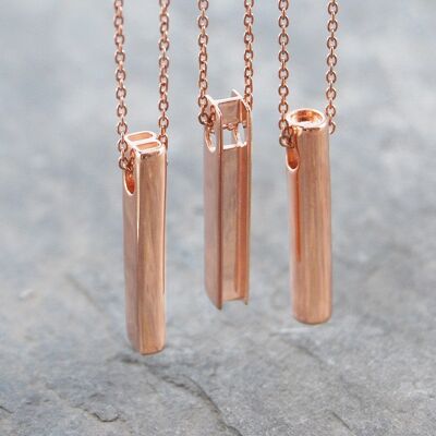 Alphabet Rose Gold Personalisierte Halskette - Silberne Spurkette - D