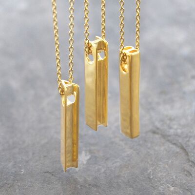 Alphabet Gold Personalised Necklace - Silver Trace Chain - I