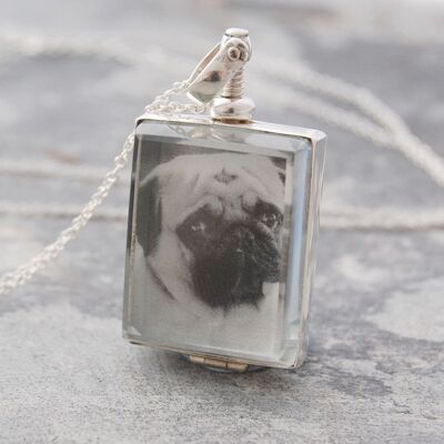 Square Silver Locket - Sterling Silver - No Chain