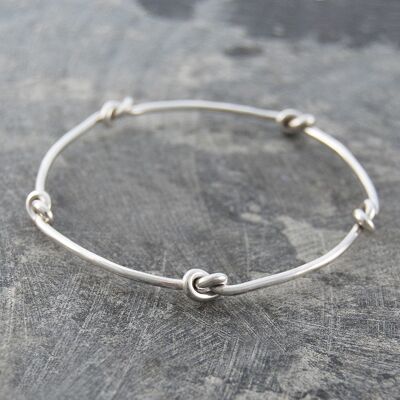 Brazalete de Plata Nudo Náutico - Pequeño - Plata Vermeil rosa