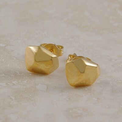 Nugget Gold Stud Earrings - 18k Rose Gold
