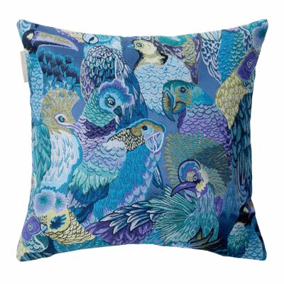 Enveloppe de coussin JUNGLE BIRDS Bleu Vert 40x40 cm