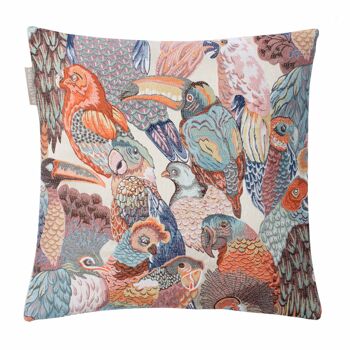 Enveloppe de coussin JUNGLE BIRDS Multicouleur orangé 40x40 cm 1