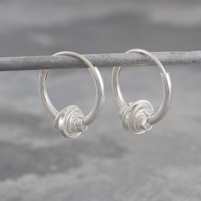 Double Loop Rose Gold Hoop Earrings - Rose Gold Vermeil
