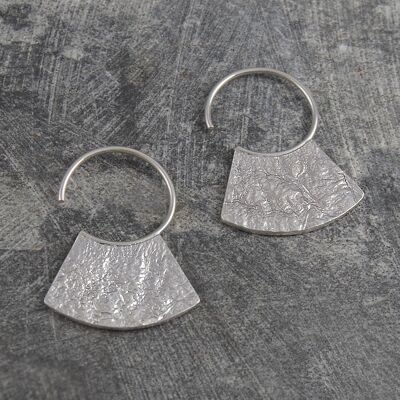Hammered Grecian Silver Hoop Earrings - Rose Gold Vermeil