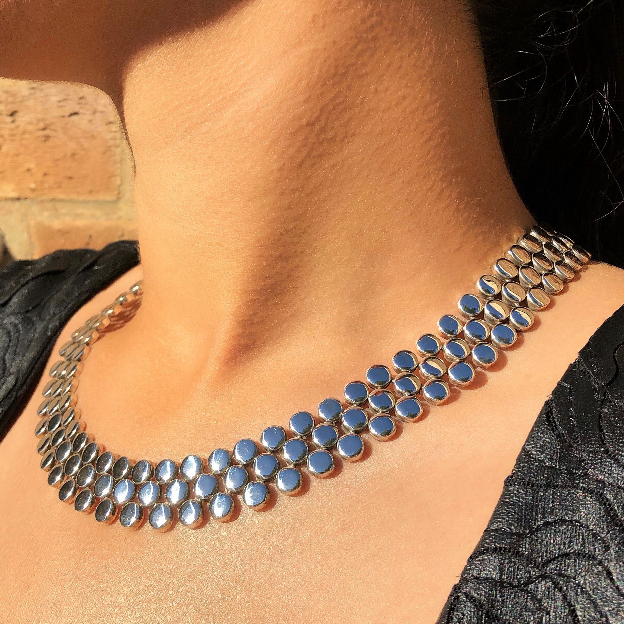 Chunky clearance silver choker