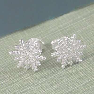 Silver Snowflake Stud Earrings - Earrings Only