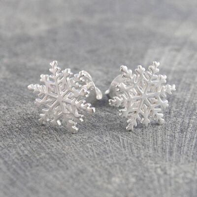 Pendientes Copo de Nieve Plata - Conjunto Pendientes + Colgante