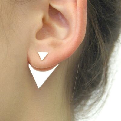 Triple Silver Bar Ear Jacket - Sterling Silver