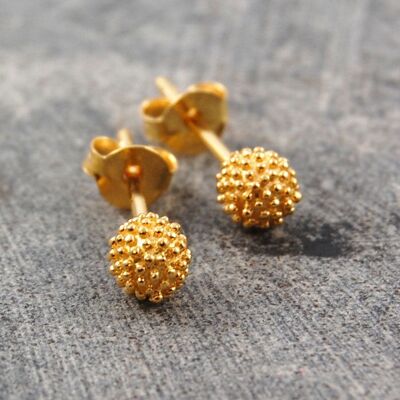 Sycamore Gold Stud Earrings - Yellow Gold Vermeil