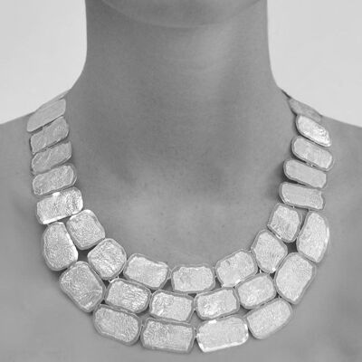 Roman Chunky Silver Statement Necklace - Necklace