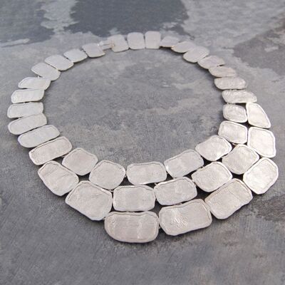 Roman Chunky Silver Statement Necklace - Necklace & Bracelet Set