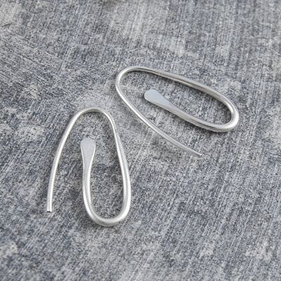 Flare Tiny Silver Drop Earrings