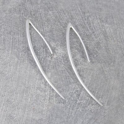 Pendientes colgantes de plata contemporánea Wishbone - Oro rosa