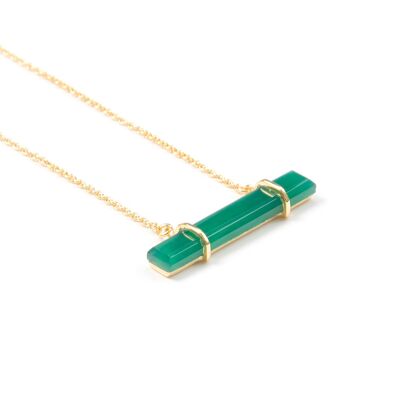 URBAN BAR NECKLACE - Green Onyx