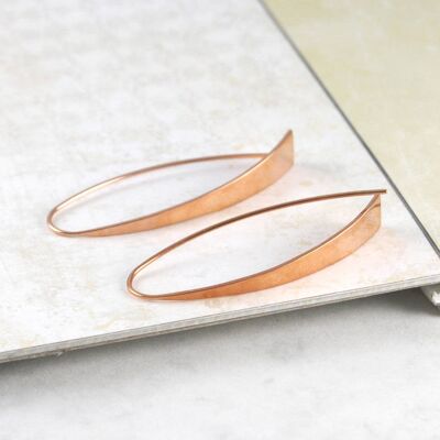 Tapered Gold Hoop Earrings - Sterling Silver