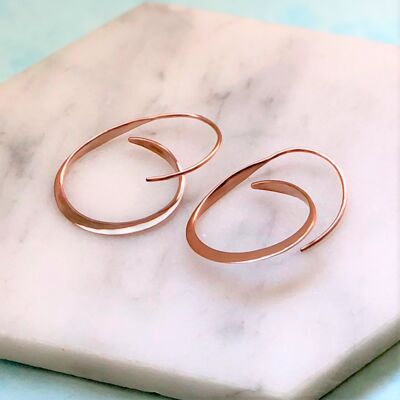 Curl Gold Hoop Earrings - Sterling Silver