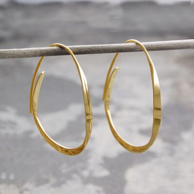 Curl Gold Hoop Earrings - Rose Gold Plated