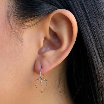 Lace Gold Heart Drop Earrings - Drop Earrings & Pendant Set