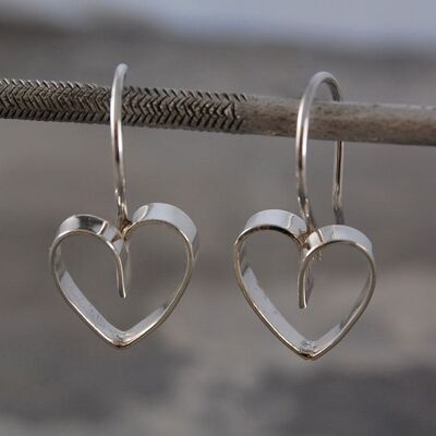 Silver Lace Heart Stud Earrings - Stud Earrings & Pendant Set