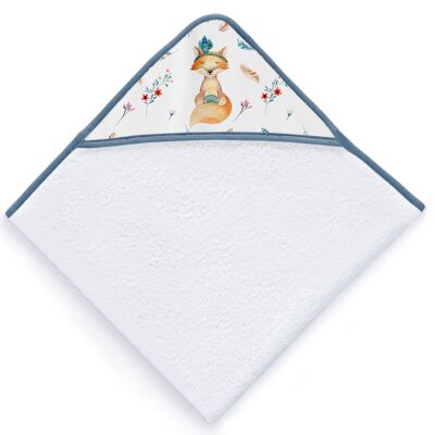 Sortie de bain 100% cot brode fox multicolor