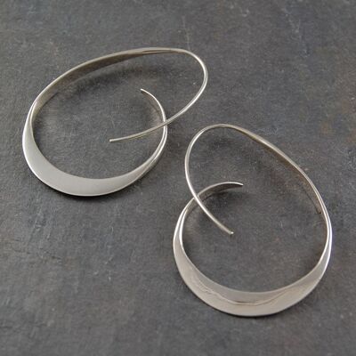 Tapered Sterling Silver Hoop Earrings - Rose Gold