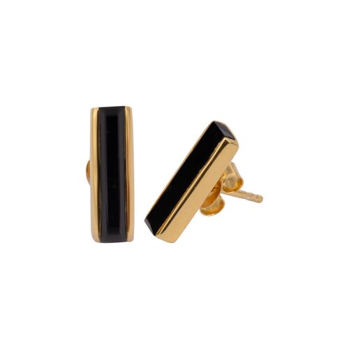 URBAN STUD EARRING - Black Onyx