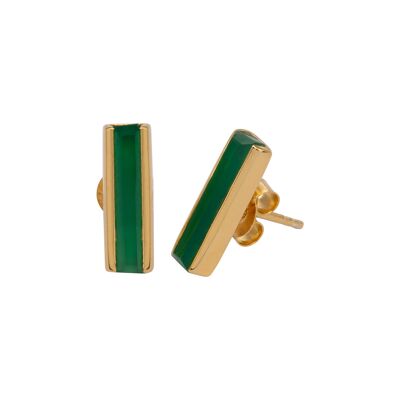 URBAN STUD EARRING - Green Onyx